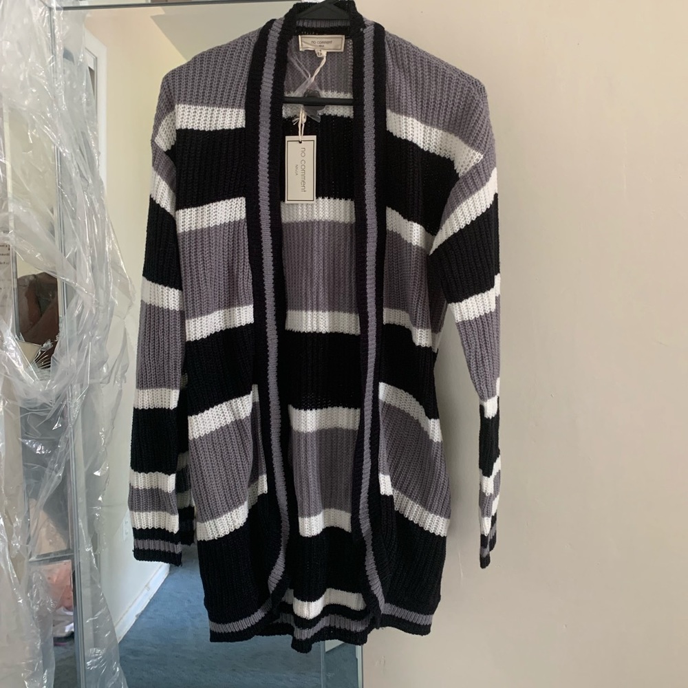 Black, Gray, & White cardigan